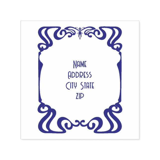 Art nouveau frame address self-inking stamp (Design)
