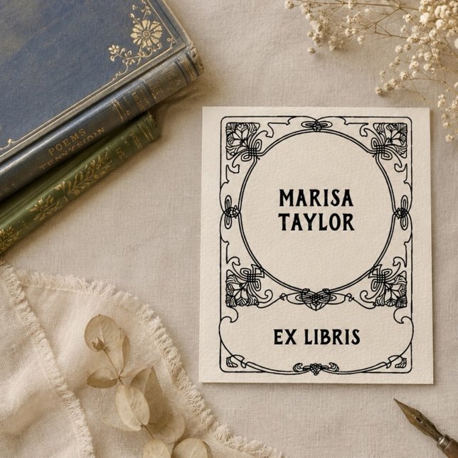 Art nouveau frame ex libris rubber stamp (Creator Uploaded)
