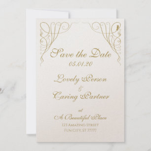 Art Nouveau Frame with Bird Save The Date