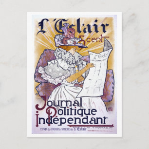 Art Nouveau French political journal Postcard