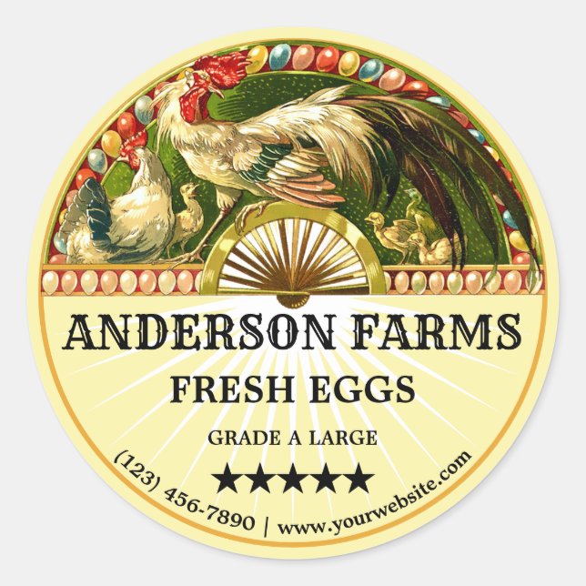 Art Nouveau Fresh Eggs Label Template (Front)