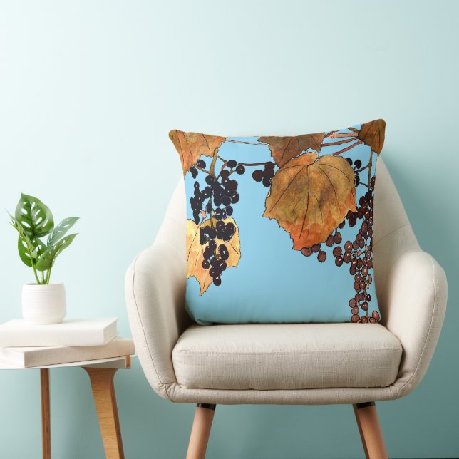 Art Nouveau Frost Grapes Cushion (Chair)