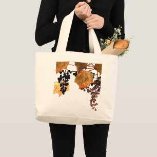 Art Nouveau Frost Grapes Large Tote Bag