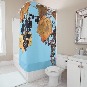 Art Nouveau Frost Grapes Shower Curtain