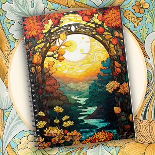 Art Nouveau Garden Arch Scene Notebook