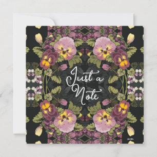 Art Nouveau Garden of Pansies Vintage Flat Card