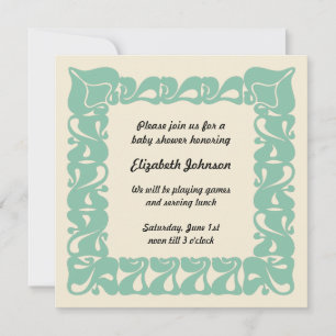 Art Nouveau Gender Neutral Baby Shower Invitation