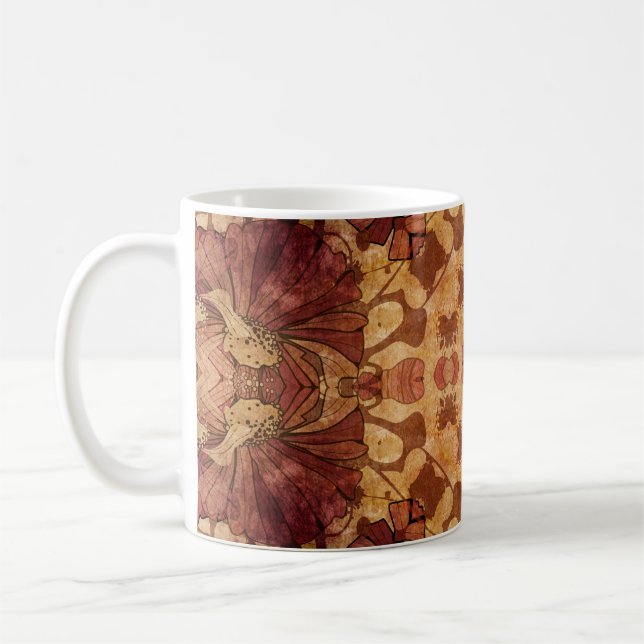 Art nouveau geometric, ornamental pattern. coffee mug (Left)