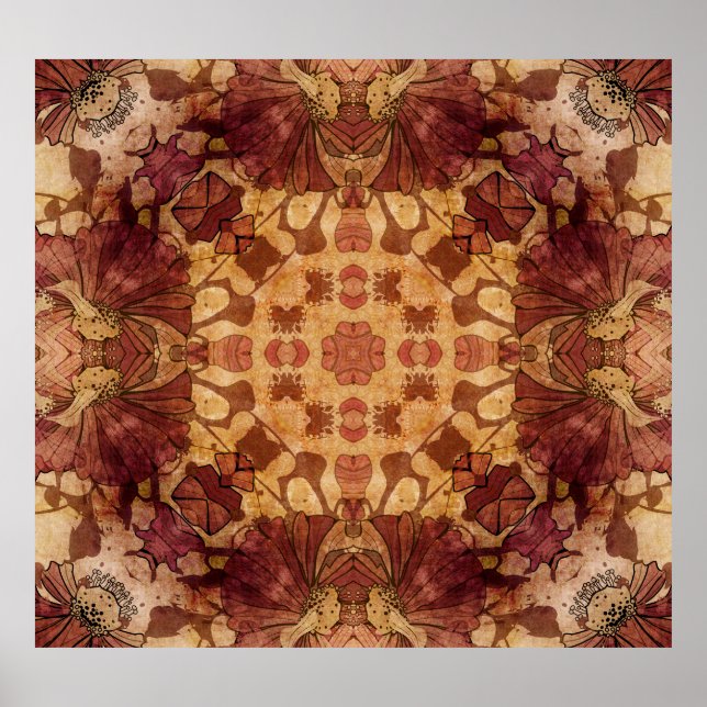 Art nouveau geometric, ornamental pattern. poster (Front)