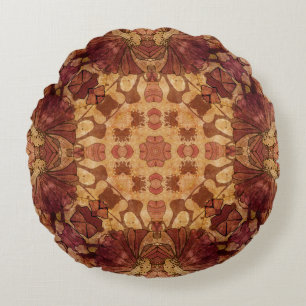 Art nouveau geometric, ornamental pattern. round cushion