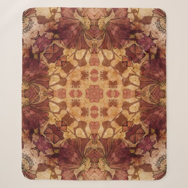 Art nouveau geometric, ornamental pattern. sherpa blanket (Front)