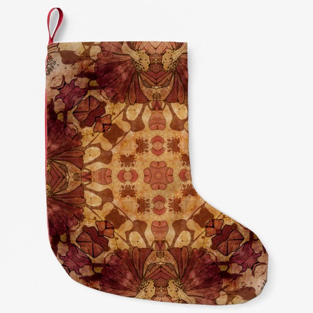 Art nouveau geometric, ornamental pattern. small christmas stocking (Front)