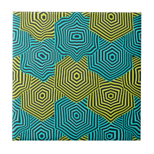 Art Nouveau Geometric Pattern Ceramic Tile