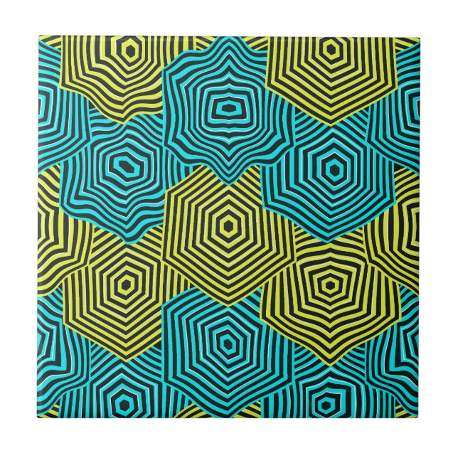 Art Nouveau Geometric Pattern  Ceramic Tile (Front)