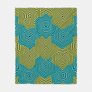 Art Nouveau Geometric Pattern Fleece Blanket