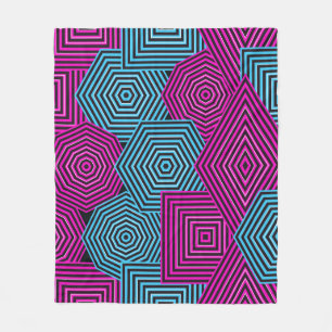 Art Nouveau Geometric Pattern Fleece Blanket