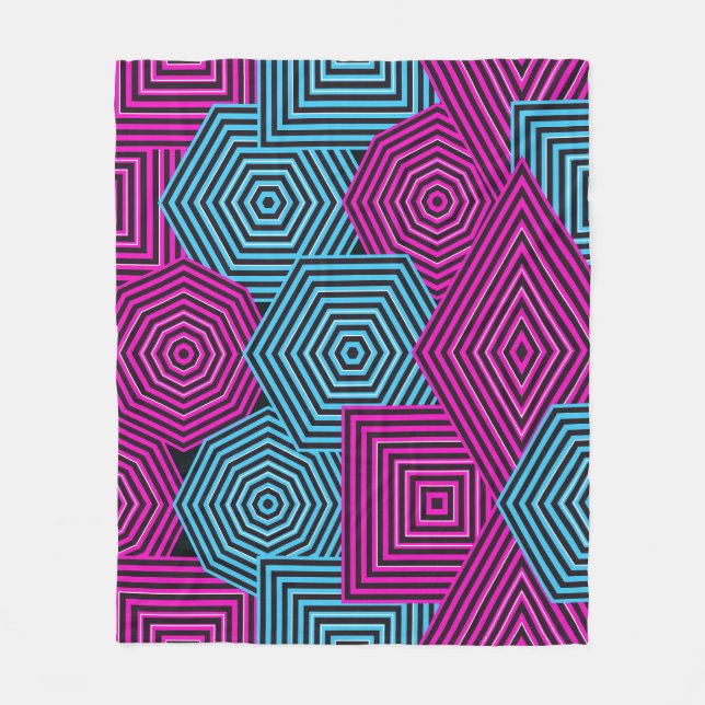 Art Nouveau Geometric Pattern  Fleece Blanket (Front)