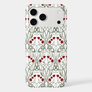 Art Nouveau Geometric Poppies and Sinuous Stems