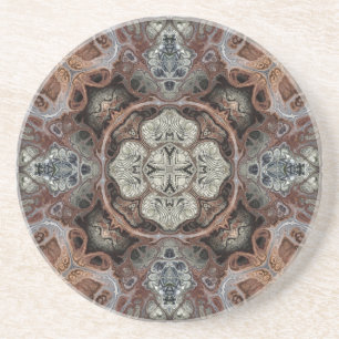 Art nouveau geometric vintage pattern coaster