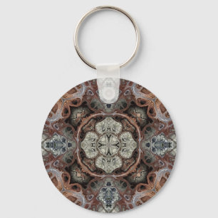 Art nouveau geometric vintage pattern key ring
