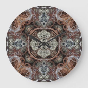 Art nouveau geometric vintage pattern large clock