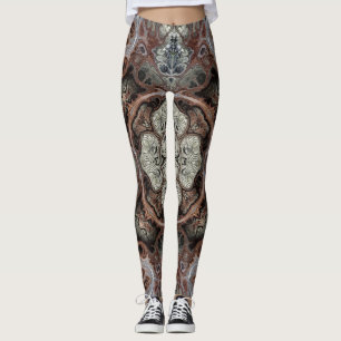 Art nouveau geometric vintage pattern  leggings