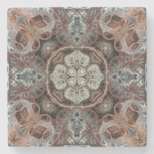 Art nouveau geometric vintage pattern stone coaster