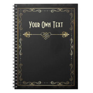 Art Nouveau Gilded on Black Notebook
