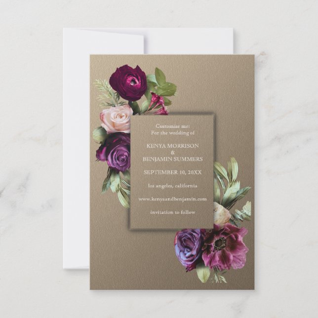 Art nouveau,gold,,art deco ,Victorian,wedding,card Invitation (Front)