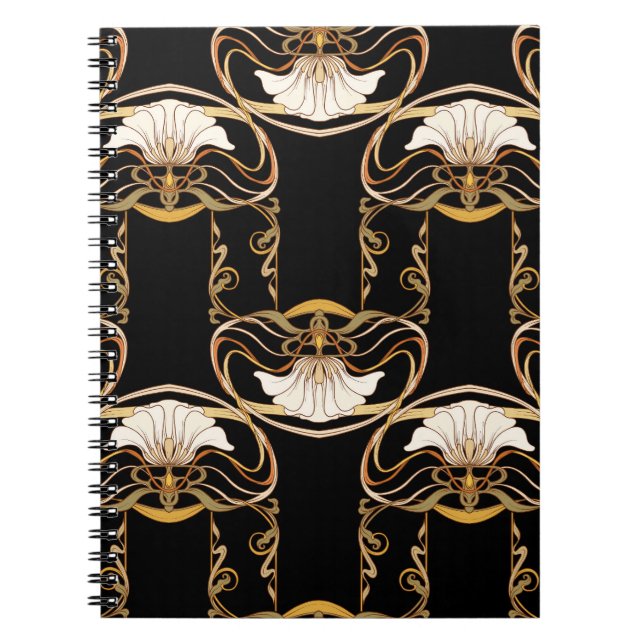 Art Nouveau: Gold Black Notebook (Front)