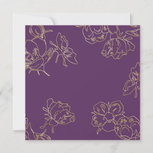 Art Nouveau Gold Flowers Card