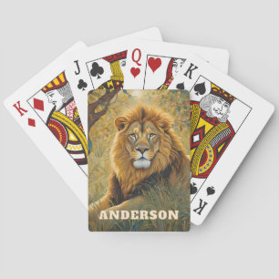 Art Nouveau Gold Lion Playing Cards