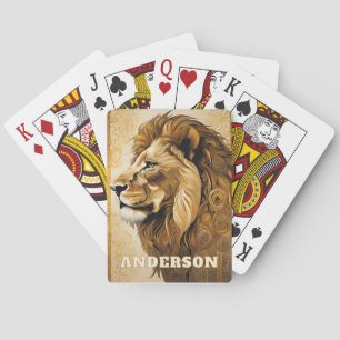 Art Nouveau Gold Lion Playing Cards