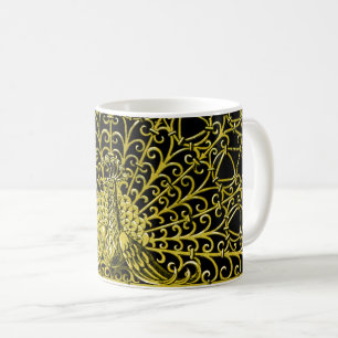 Art Nouveau Gold Peacock Coffee Mug
