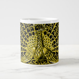 Art Nouveau Gold Peacock Large Coffee Mug