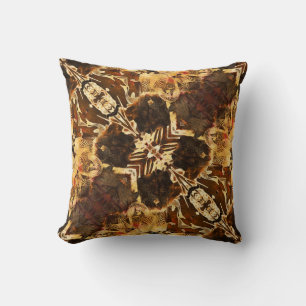 Art Nouveau: Golden Brown Vintage Cushion