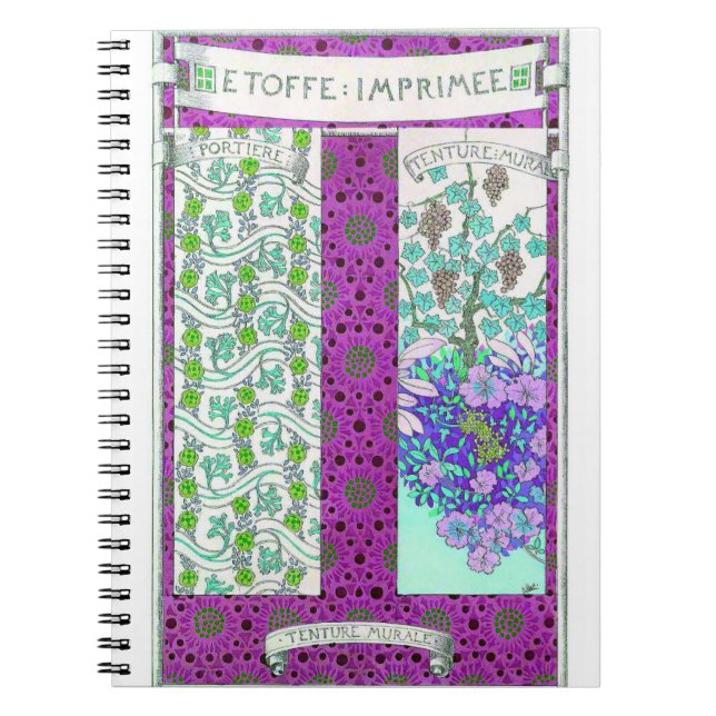 Art nouveau Grapevine floral joseph Binet Notebook (Front)