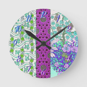 Art nouveau Grapevine floral vintage Round Clock