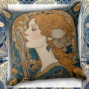 Art Nouveau Greek Goddess Cushion