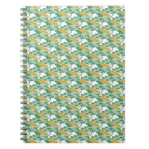 Art Nouveau Green Buttercup floral wallpaper Notebook