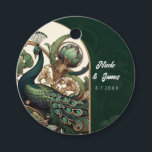 Art Nouveau Green Emerald Vintage Peacock Wedding Favour Tags<br><div class="desc">customise with or without text</div>