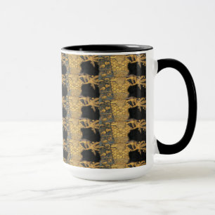 Art Nouveau Gustav Klimt Gold Black Pattern Mug