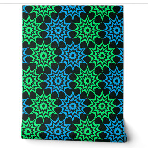 Art Nouveau Hex Star Pattern Wallpaper