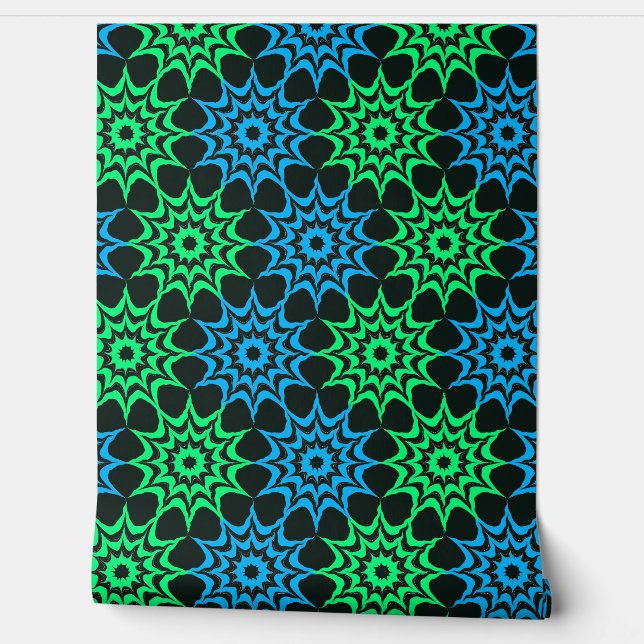 Art Nouveau Hex Star Pattern  Wallpaper (Unrolling)