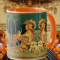 Art nouveau hot chocolate advertisement red green 
