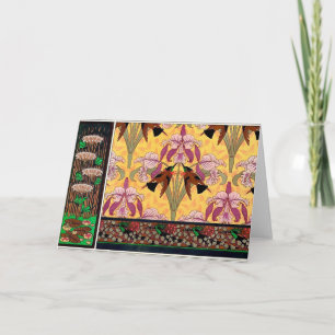 Art nouveau hummingbird flower verneuil art card