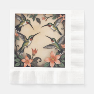 Art Nouveau hummingbird Napkin