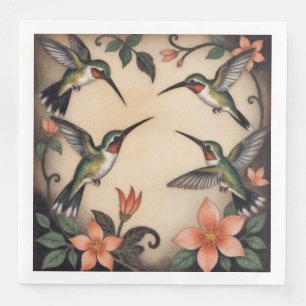 Art Nouveau hummingbird Napkin