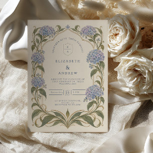 Art Nouveau Hydrangea Wedding Invitation