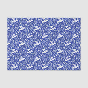 Art Nouveau Ikat - Cobalt Blue and White Tissue Paper